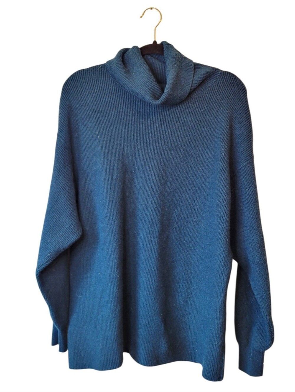 Free People Softly Structured Cozy Blue Turtleneck Sweater Size S
